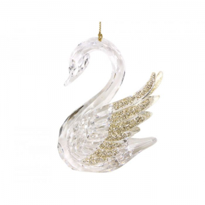 Clear Acrylic Swan Hanging Decoration 10cm – Gisela Graham