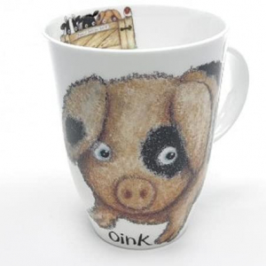 Fine Bone Chine – Pig Mug – Roy Kirkham, England